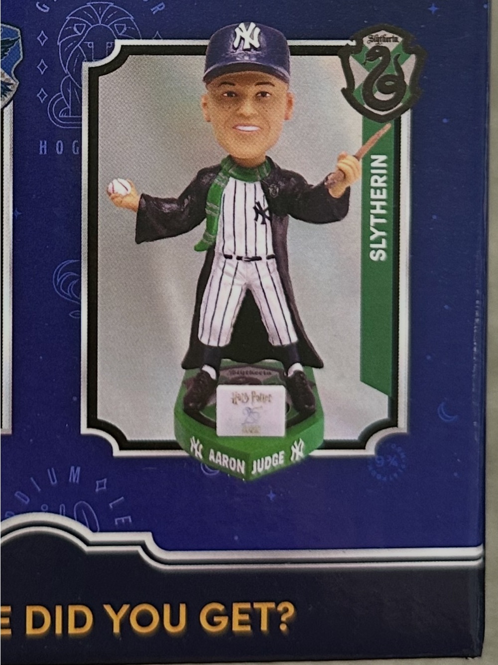 Slytherin themed Aaron Judge Baseball Bobblehead Figure.
